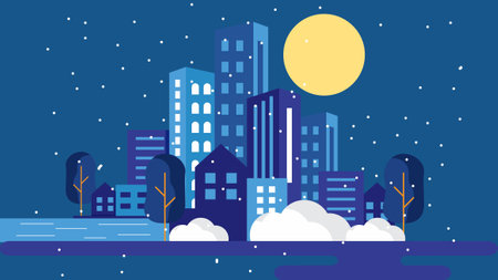 City Skyline sky scrapper illustration backgroundのイラスト素材