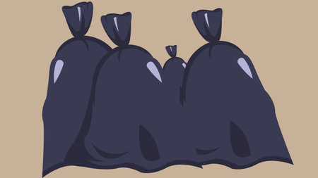 Waste management and recycling process pins illustrationのイラスト素材