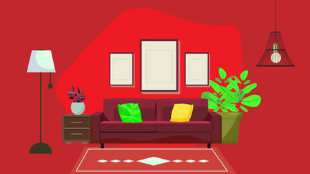 Abstract interior office furniture illustrative backgroundのイラスト素材