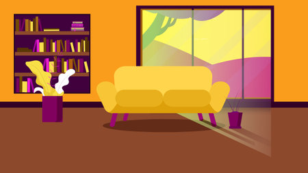 Abstract interior room furniture illustrative backgroundのイラスト素材