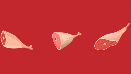 Meat Production and manufacturing process illustrationのイラスト素材