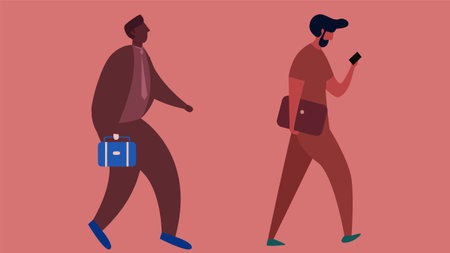 Employee working with uniform and suitcase isolated illustrationのイラスト素材