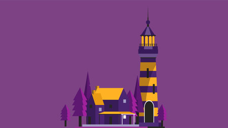 Lighthouse building isolated design illustrationのイラスト素材