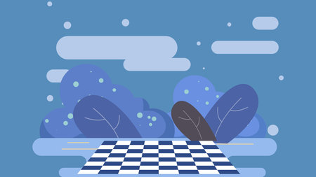 Picnic outdoor garden graphic background illustrationのイラスト素材