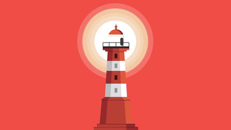 Lighthouse building isolated design illustrationのイラスト素材