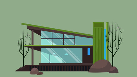 City Buildings architecture design background illustrationのイラスト素材