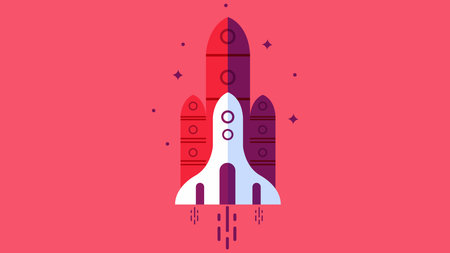 Space exploration concept science graphic flat illustrationのイラスト素材