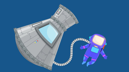 Space exploration concept science graphic flat illustration