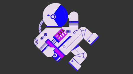 Space exploration concept science graphic flat illustrationのイラスト素材