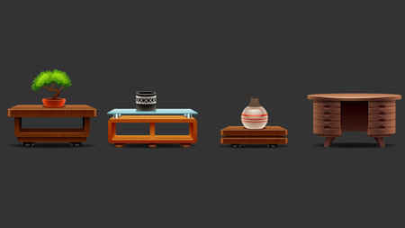 Interior design furniture elements for office and homesのイラスト素材