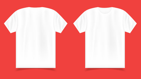 t-shirt white mockup design printable illustrationのイラスト素材
