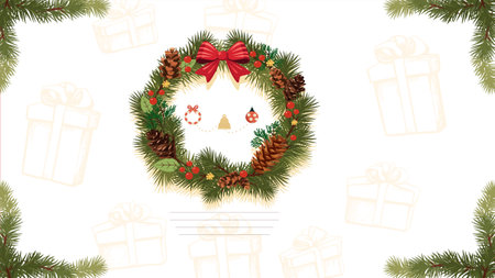 Christmas festival and decoration illustration backgroundのイラスト素材