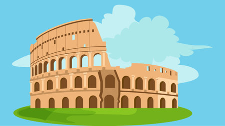 Italian landmark architecture flat design illustration