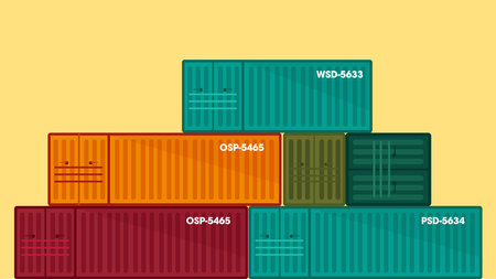 Logistics and cargo containers flat design illustrationのイラスト素材