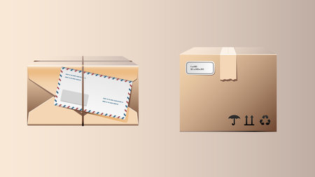 logistics packed packages for delivery illustrationのイラスト素材