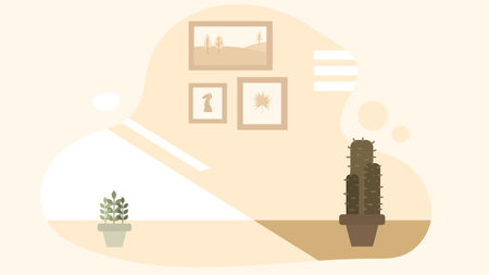 Room interior design background duo tone color illustrationのイラスト素材