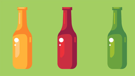 various colors glass bottles isolated illustrationのイラスト素材