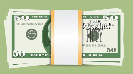 Cash money bank notes flat design illustrationのイラスト素材