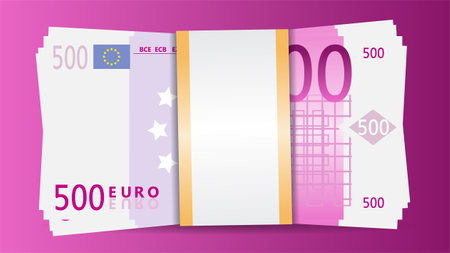 Cash money bank notes flat design illustrationのイラスト素材
