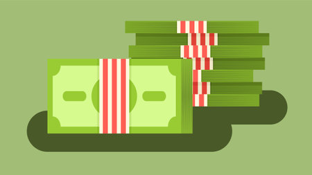 Investment Cash money flat design illustrationのイラスト素材