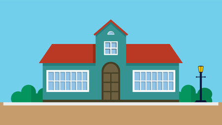 Flat big house background illustrationのイラスト素材