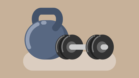 Gym dumbbells equipment isolated illustrationのイラスト素材