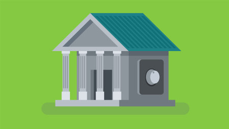 Bank and finance concept building illustrationのイラスト素材