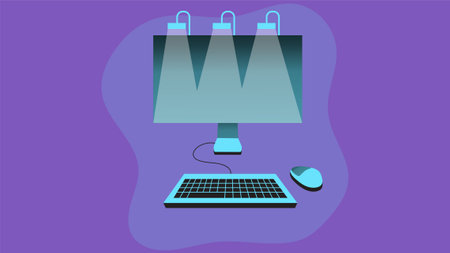 Digital marketing ads using computer illustrationのイラスト素材