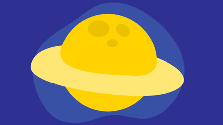 Cartoon alien planet in space illustrationのイラスト素材