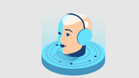 AI and robotics brain thinking illustrationのイラスト素材