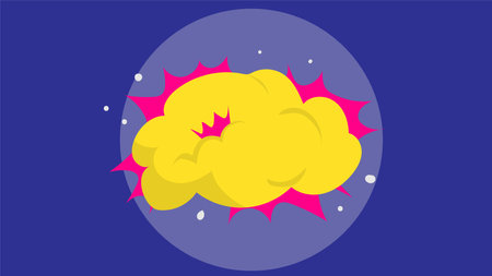 Comic cloud with explosion. Vector illustration in flat design style.のイラスト素材