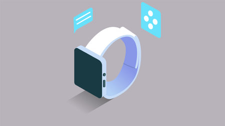Smart watch isometric vector illustration. 3d smartwatch icon.のイラスト素材
