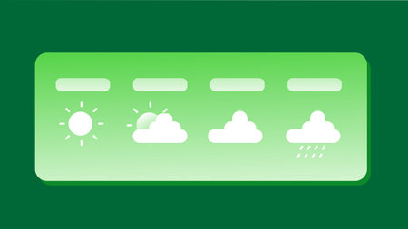 Weather icons representing sunny and cloudy conditions. The sunny icon shows a bright sun with raysのイラスト素材