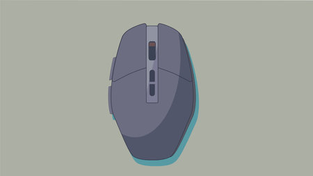 computer mouse connected to a PC, showing a classic input device setup used for precise control, navigation, and user interactionのイラスト素材