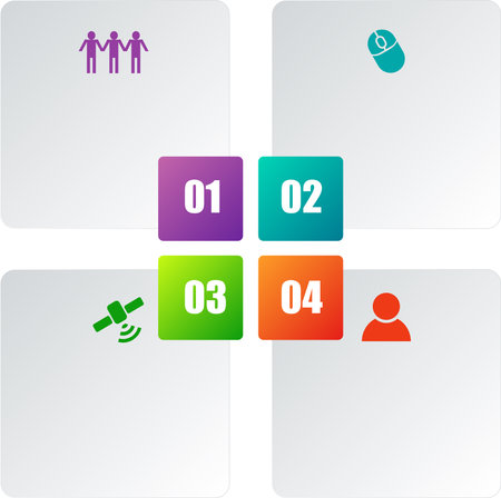 illustration of an infographic featuring tabs and titles, arranged for easy data presentation with a clean and modern layoutのイラスト素材
