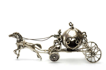 A silver handmade tales coach isolatedの写真素材
