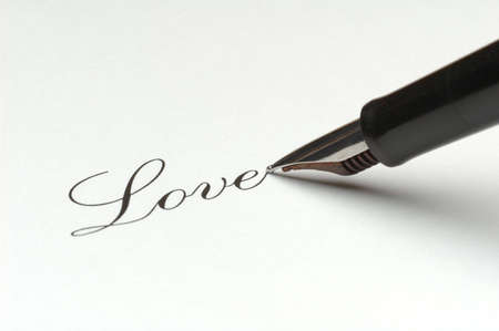 Writing loveの写真素材
