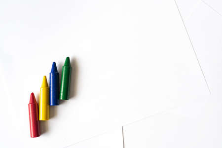 Set of colorful crayons for kids. High quality photoの写真素材