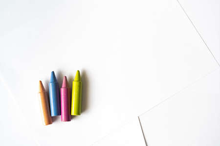 Set of colorful crayons for kids. High quality photoの写真素材