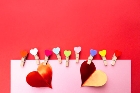 Happy valentines day 2021. Postcard. High quality photoの写真素材