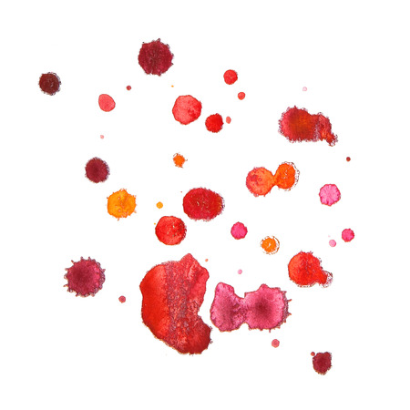 Watercolor splashes isolated on a white backgroundの写真素材