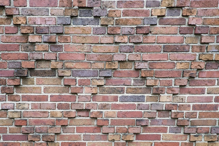 Mosaic brick wall background texture close up