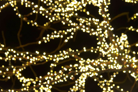 Abstract circular bokeh background of Christmas lightsの写真素材