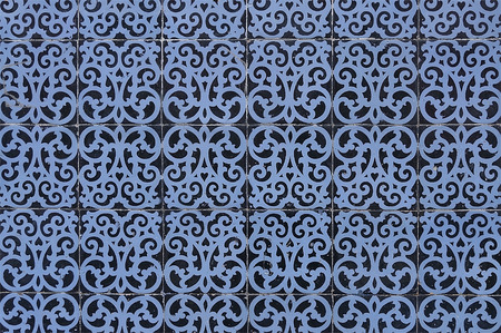 Portuguese tile house wall background texture close upの写真素材