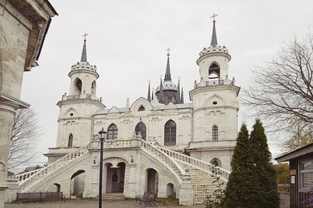 Old russian neogotic church near Moscowの写真素材
