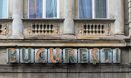 Bucharest, Romania - November 15, 2018: The building of the former Trianon cinema, later Bucharest, built in 1864 according to the plans of the architect Alexandru Orascu on Regina Elisabeta Boulevardのeditorial素材