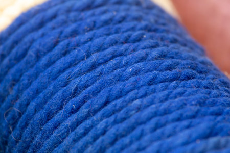 Bucharest, Romania - June 11, 2019: Colored wool yarn are seen at a tradition fair in Bucharest. This image is for editorial use only.のeditorial素材