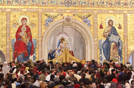 Bucharest, Romania - November 25, 2018: Consecration ceremony of Romania National Cathedral (Romanian Peopleâs Salvation Cathedral) by Patriarchs of Constantinople, in Bucharest.のeditorial素材
