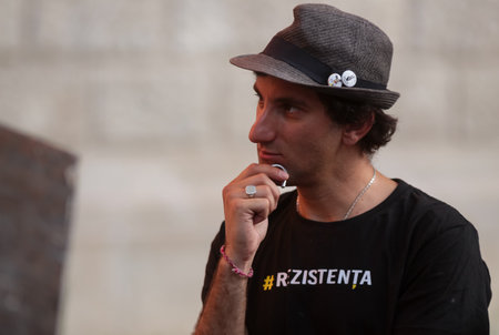 Bucharest, Romania - August 10, 2019: Davide Martello during theのeditorial素材