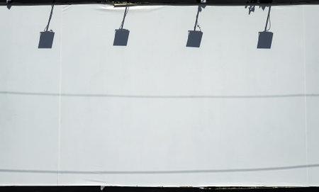 Bucharest, Romania - April 23, 2020: A large white poster on which nothing is written is seen in Bucharest.のeditorial素材